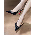 Damen Slingback Pumps mit glänzendem Obermaterial R&B