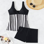 Damen Badeanzug mit stilvollem Streifenmuster R&B