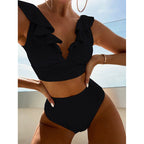 Damen Bikiniset mit verspielten Rüschendetails R&B