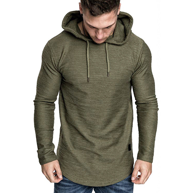 Herren longsleeve Kapuzenshirt mit strukturierter Oberfläche R&B