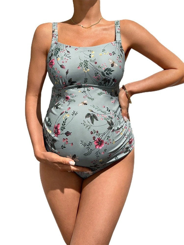 Damen Schwangerschaftsbadeanzug mit stilvollem floralem Design