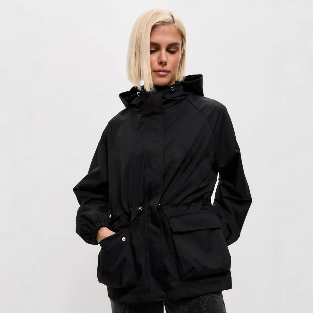 Damen lässige wasserdichte Jacke mit verstellbarem Bund R&B