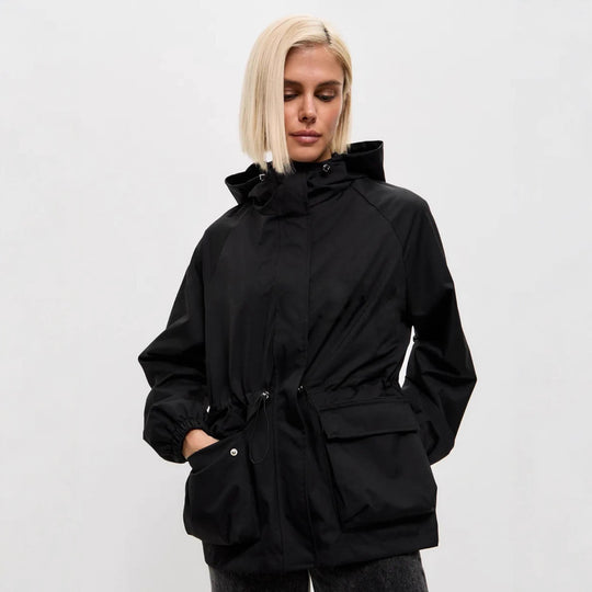 Damen lässige wasserdichte Jacke mit verstellbarem Bund R&B
