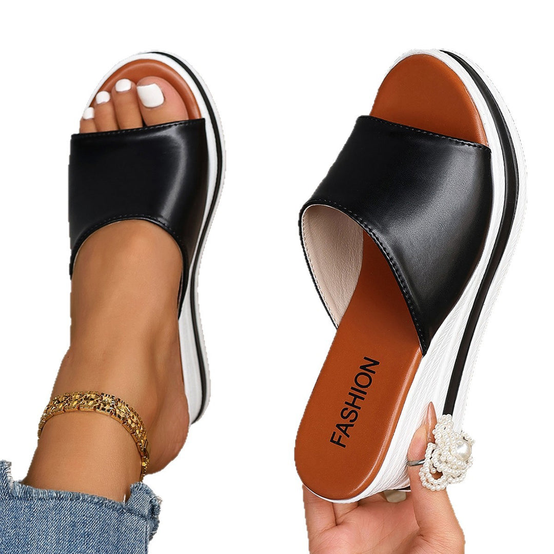 Damen Komfortable Wedge-Pantoletten mit elegantem Riemendesign R&B