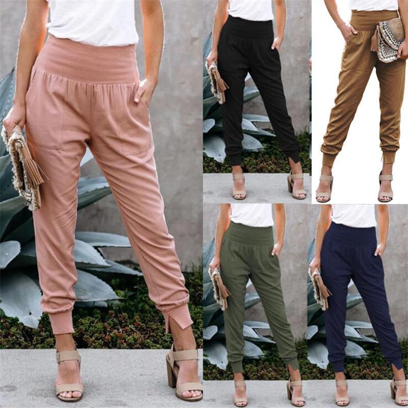 Damen Sportliche Freizeithose mit elastischem Bund und Taschen R&B