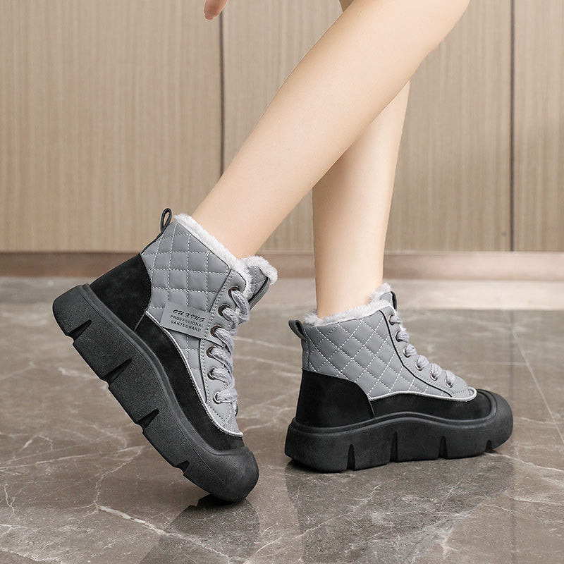 Damen Winterliche High-Top Stiefel mit kuscheligem Innenfutter und rutschfester Sohle R&B