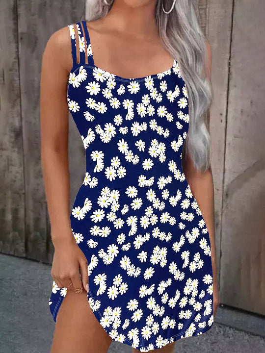 Damen Blumiges Sommerkleid mit dekorativen Trägern R&B