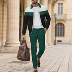 Herren moderdne Freizeitjacke mit kontrastierendem Design und lässigen Chinohosen R&B