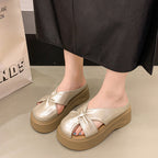 Damen modische Plateau-Sandalen mit Schleifen-Detail R&B
