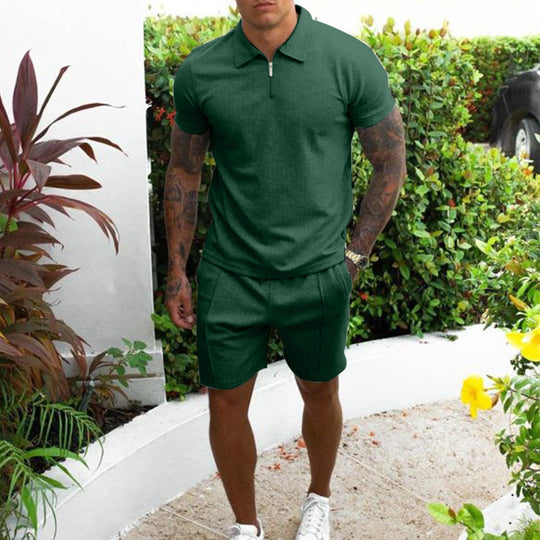 Herren Poloshirt und Shorts Set R&B