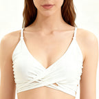 Damen Wickel-Bikini-Top mit feiner Rippstruktur R&B