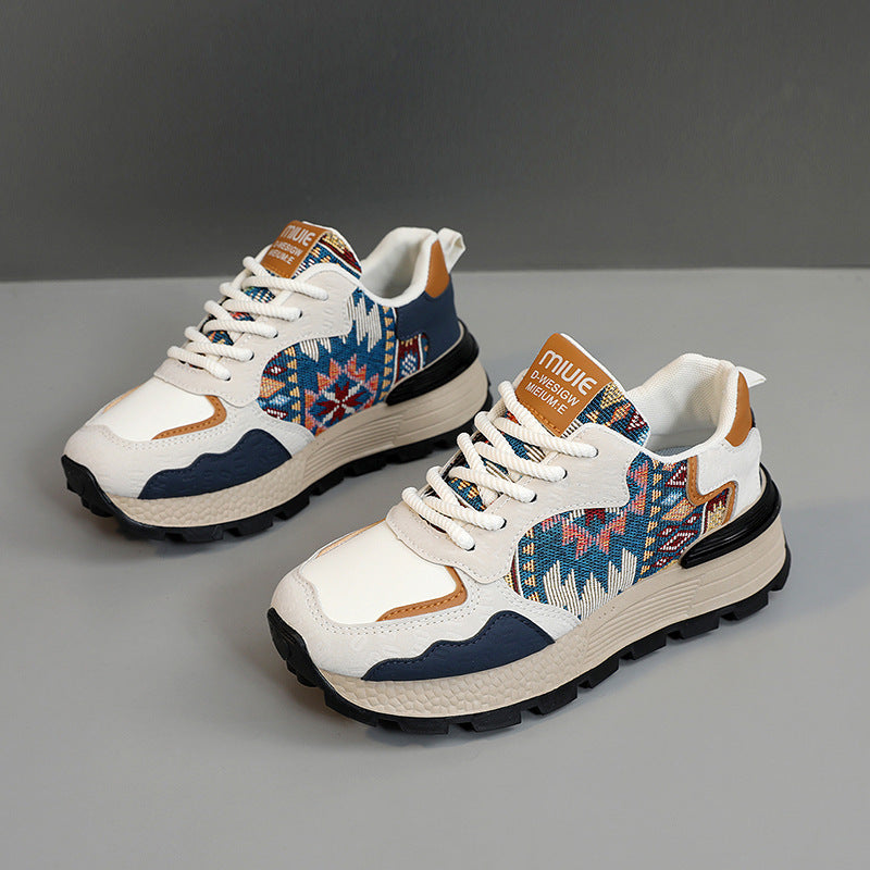 Damen Sportliche Sneakers mit einzigartigem Tribal-Muster und atmungsaktiver Mesh-Oberfläche R&B