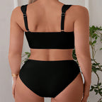 Damen Hochtailliertes Bikini-Set mit sportlichem Design R&B