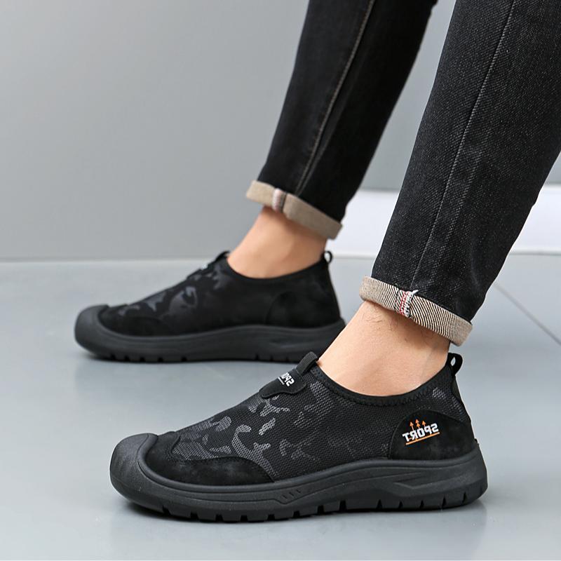 Damen Sportliche Slip-On Schuhe mit atmungsaktiver Netzstruktur und verstärktem Zehenbereich R&B