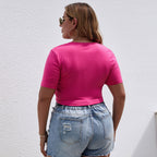 Damen Cropped Top mit raffiniertem Bustier-Design und kurzen Ärmeln R&B