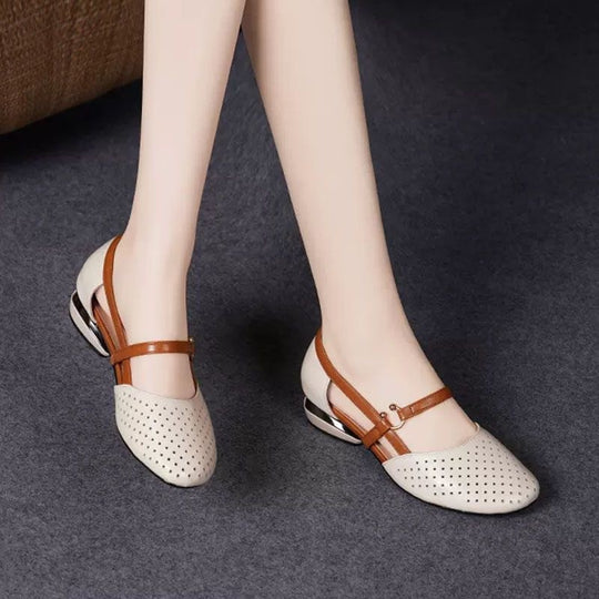 Damen Ballerinas mit luftigen Perforationen und eleganter Doppelriemenführung R&B