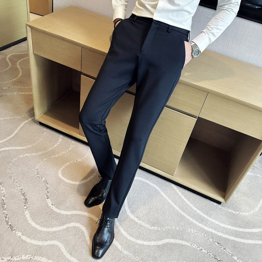 Herren elegante Anzughose aus leichtemStretchmaterial mit seitlichen Taschen R&B