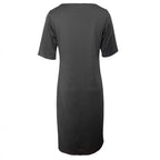 Damen Elegantes Blusen-Kleid mit floralen Spitze-Ärmeln und schwingendem Saum R&B