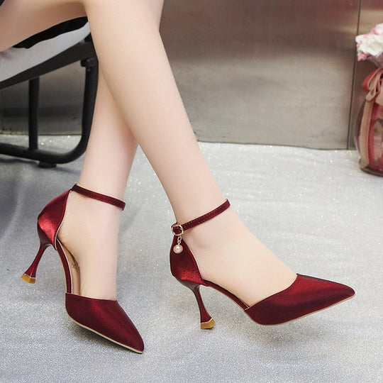 Damen elegante Spitzen Hochhackige Schuhe mit zierlichen Riemen R&B