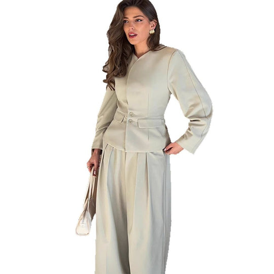 Damen elegantes Blazer- und Hosen-Ensemble R&B