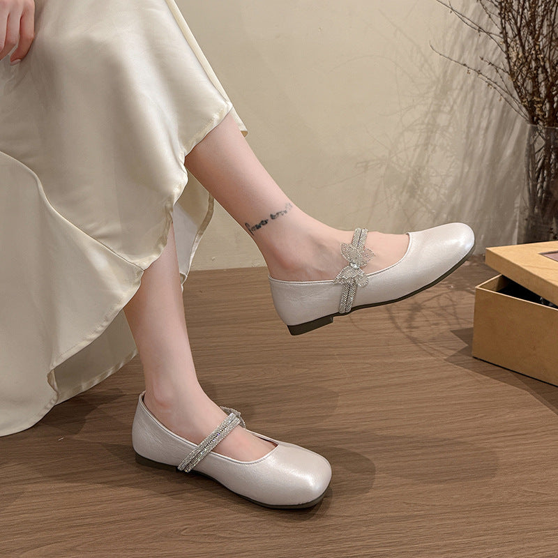 Damen elegante Ballerinas mit dekorativem Schleifen-Detail und rutschfester Sohle R&B