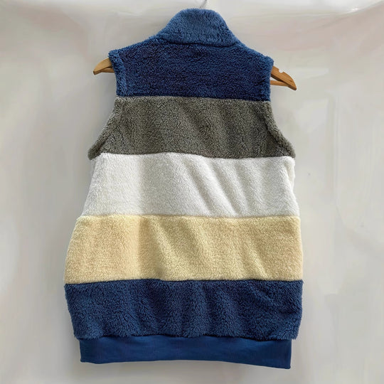 Damen kuschelige Fleece-Jacke mit hohen Kragen und praktischen Reißverschlusstaschen R&B