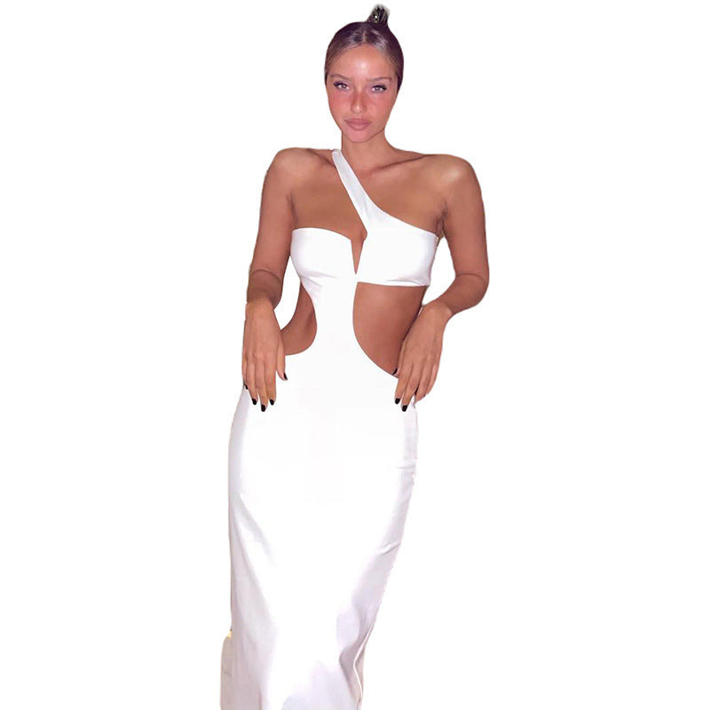 Damen Off-Shoulder Abendkleid mit asymmetrischer Ausschnitt R&B
