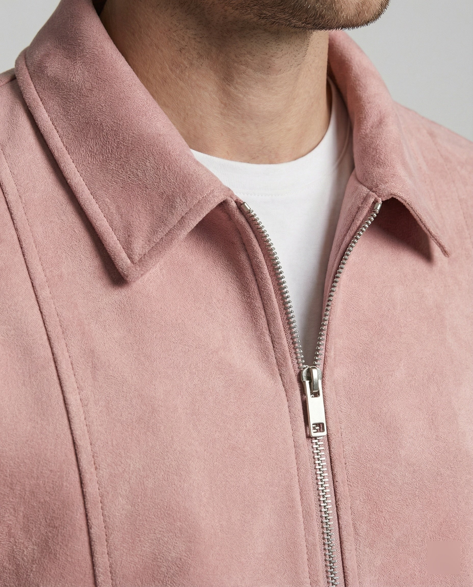 Herren lockerer Blouson aus Lederimitat mit verdecktem Reißverschluss und elastischen Bündchen R&B