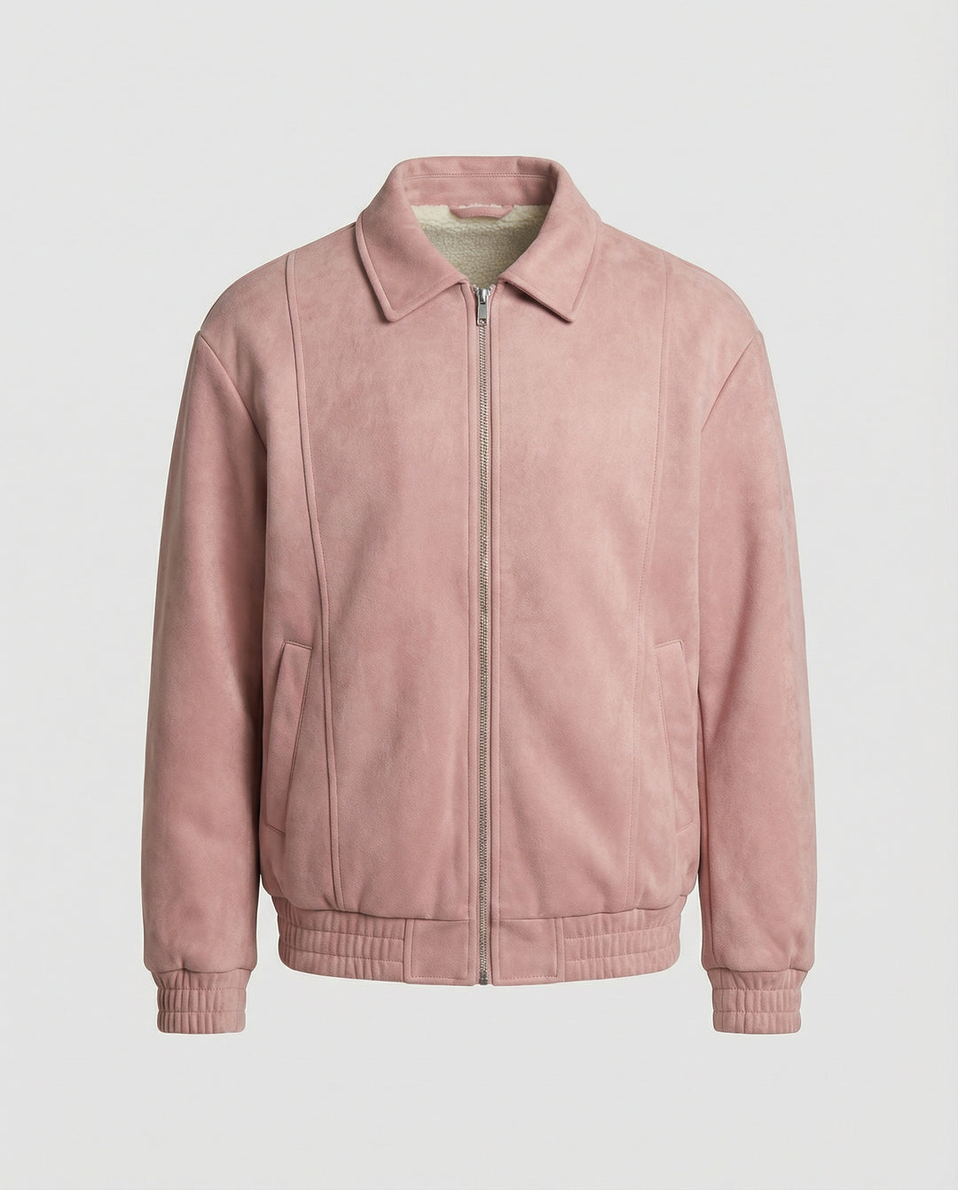 Herren lockerer Blouson aus Lederimitat mit verdecktem Reißverschluss und elastischen Bündchen R&B