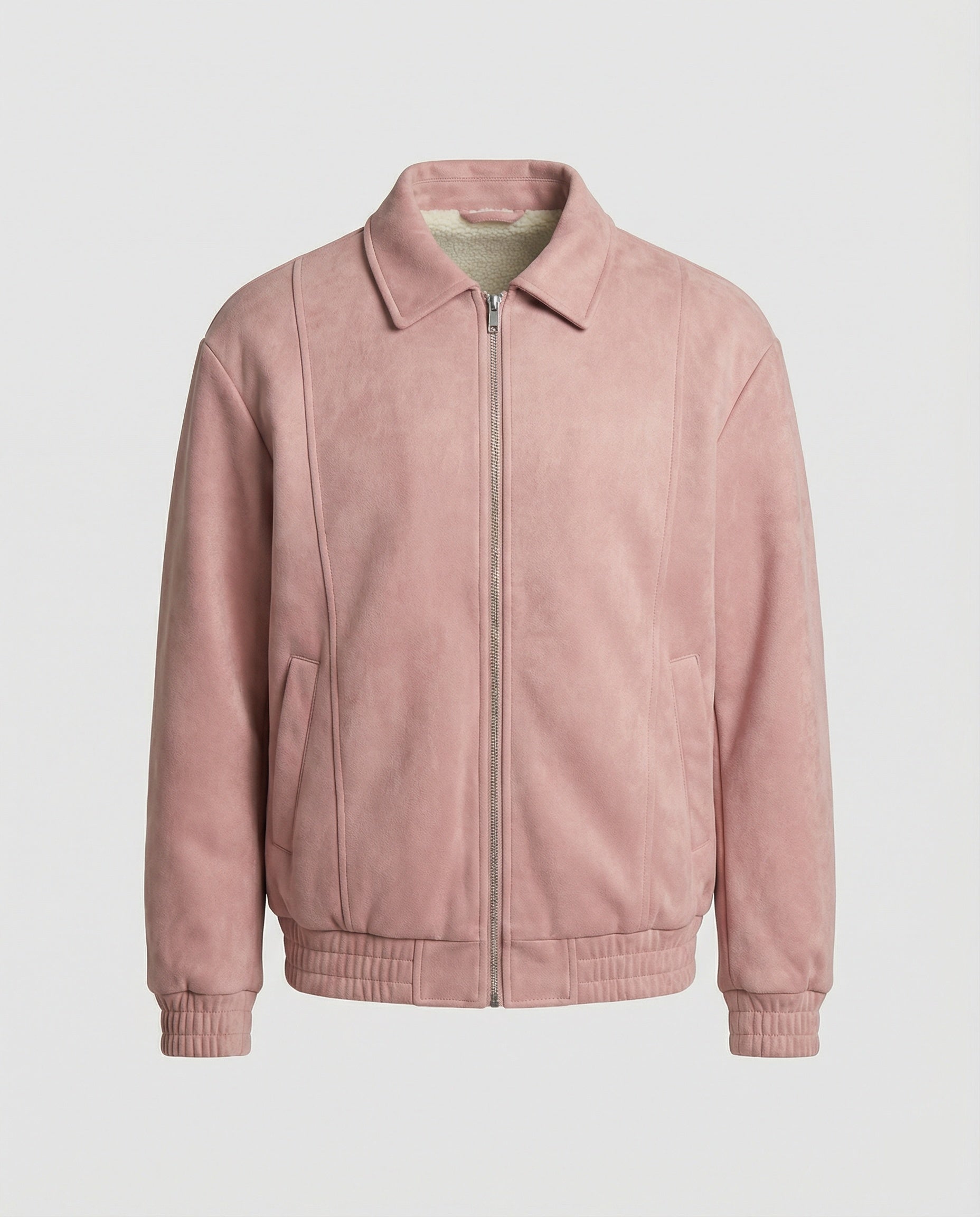 Herren lockerer Blouson aus Lederimitat mit verdecktem Reißverschluss und elastischen Bündchen R&B