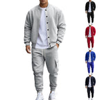 Herren lässiger Sportanzug mit praktischen Taschen und elastischem Bund R&B