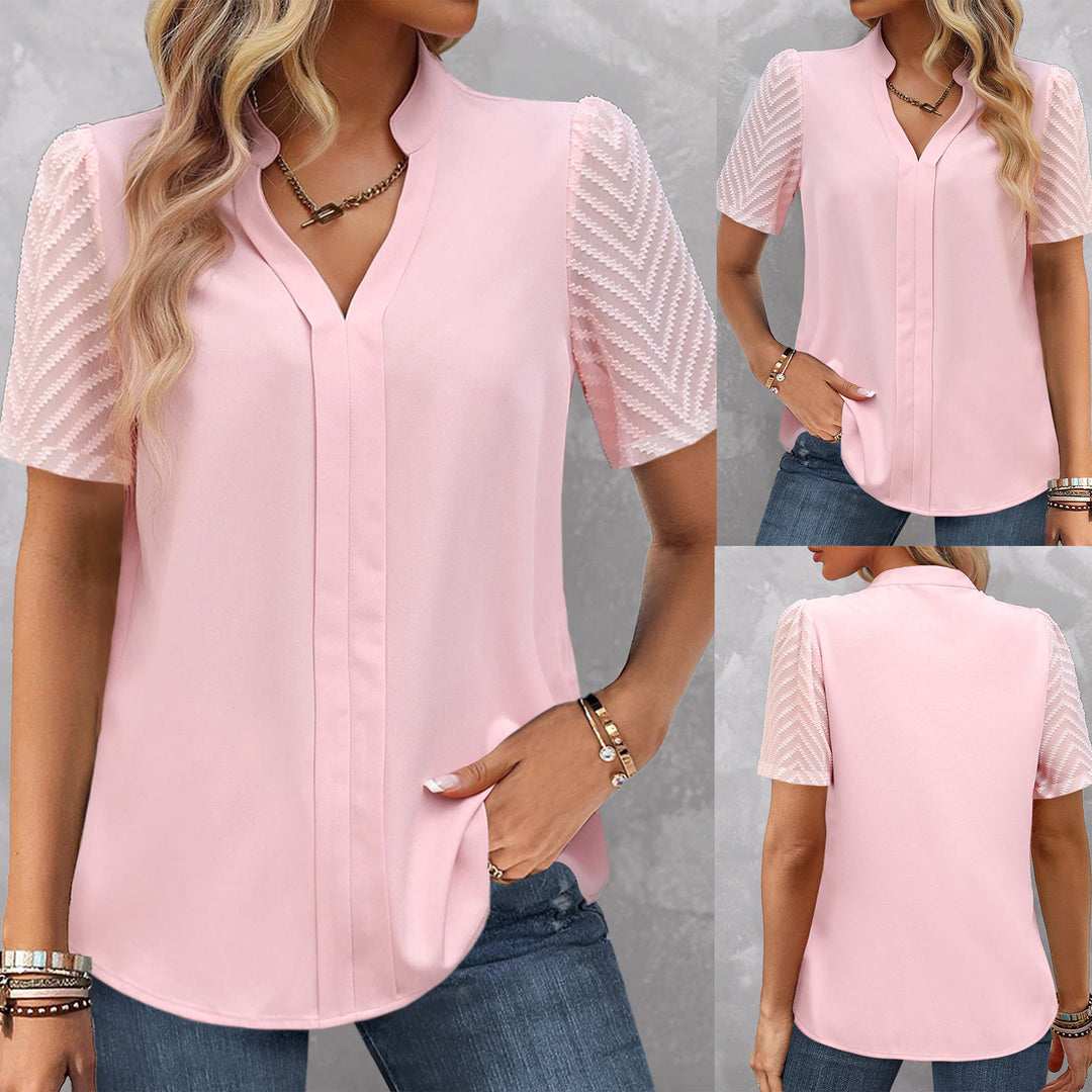 Damen Chic Bluse mit strukturierter Spitze R&B