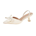 Damen Slingback Pumps mit dekorativem Schleifen-Detail und elegantem Blockabsatz