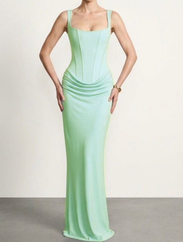Damen elegantes Abendkleid mit raffinierten Drappierungen