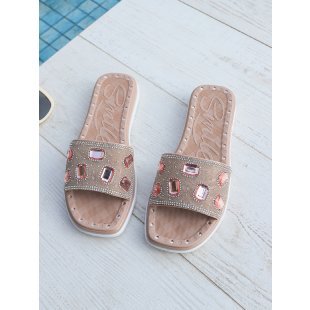 Damen Glitzernde Slides mit eleganter Schmuckapplikation R&B