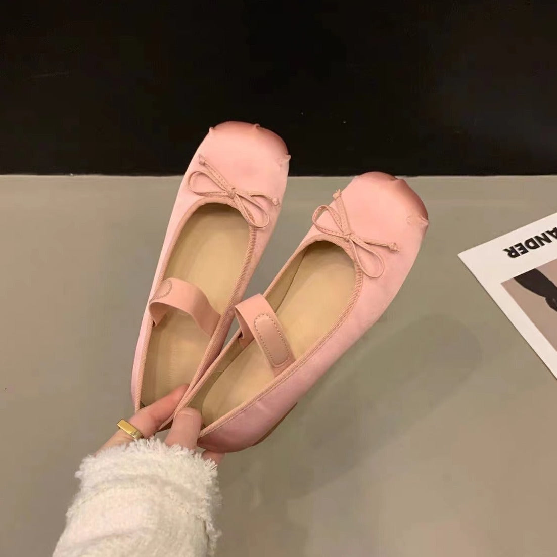 Damen Ballerinas mit anpassbarem Riemchen und eleganter Schleifenapplikation R&B