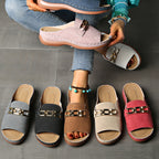Damen offene Clogs mit dekorativem Metallakzent R&B