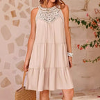 Damen luftiges Sommerkleid mit detaillierter Häkelspitze R&B