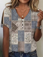 Damen Glitzernde V-Pullover Bluse