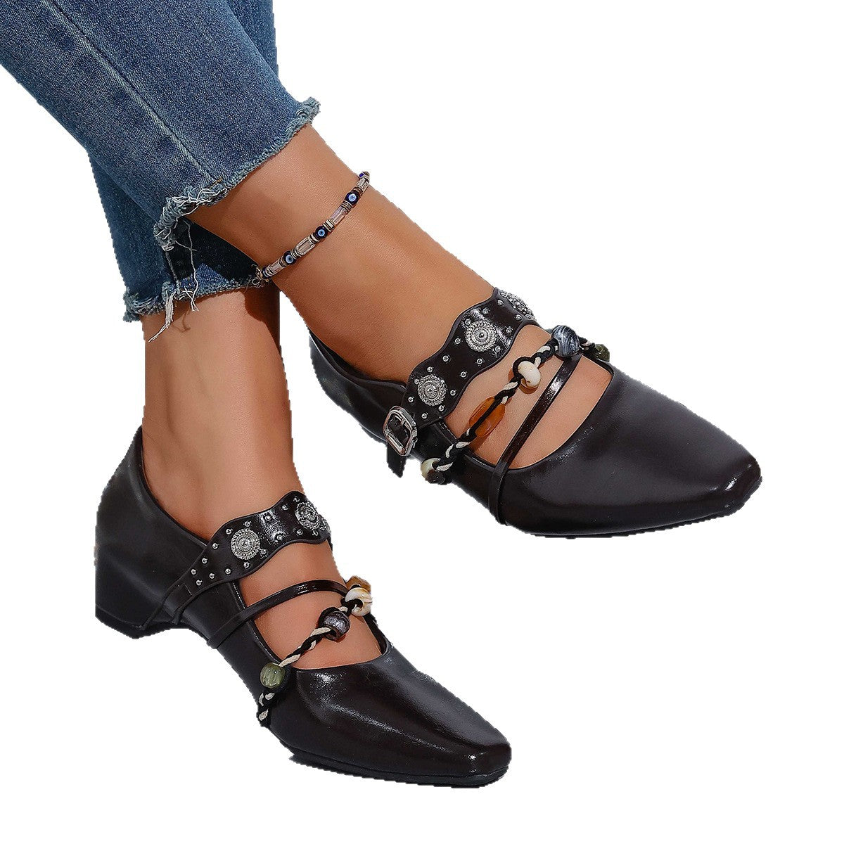 Damen Elegante Slingback-Ballerinas mit verziertem Riemen R&B