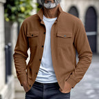 Herren lässige Oberhemdjacke mit funktionalen Taschen und strukturiertem Design R&B