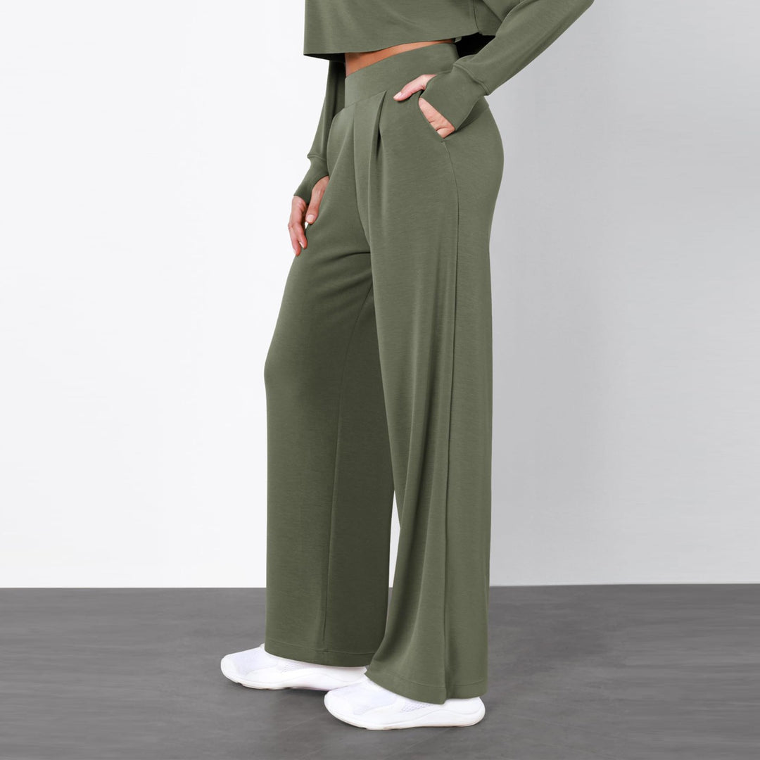 Damen Weit geschnittene Lounge-Hose mit komfortablem Bund und praktischen Taschen R&B