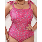 Damen Schwimmanzug mit verstellbaren Schleifen und modischem Muster R&B