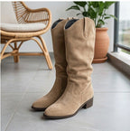 Damen Elegante Wildleder-Stiefel mit leichtem Stretch-Schaft R&B