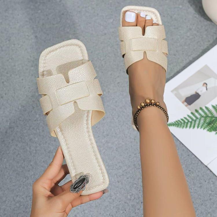 Damen modische Pantoletten mit elegantem Riemen-Design R&B