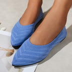 Damen elegante Ballerinas aus atmungsaktivem Strickmaterial R&B
