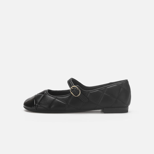 Damen Ballerinas mit verstellbarem Riemen und elegantem Kettenakzent R&B