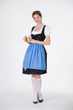 Damen Trachtenkleid mit eleganter Schürze und verspielten Rüschenkanten R&B