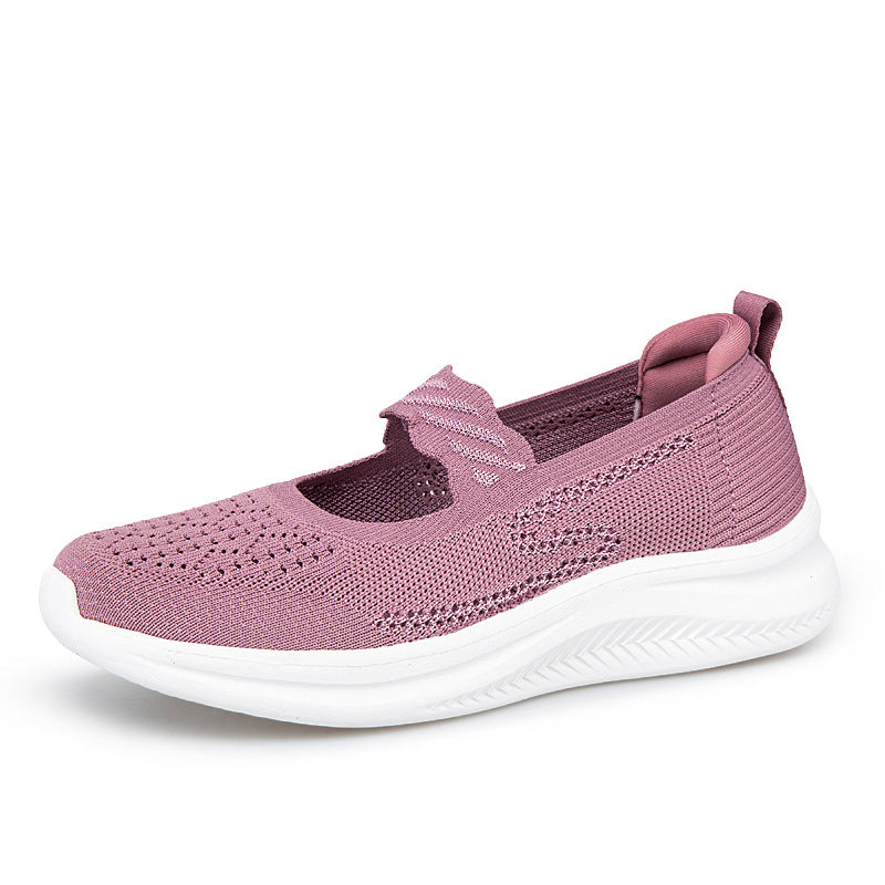 Damen Slip-On Fitnessschuhe mit atmungsaktivem Obermaterial und elastischem Design R&B