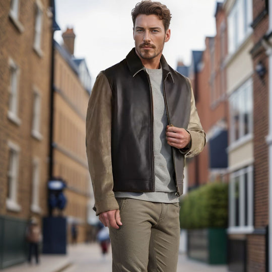 Herren modische jacke mit Kord-Details und praktischen Reißverschlusstaschen R&B